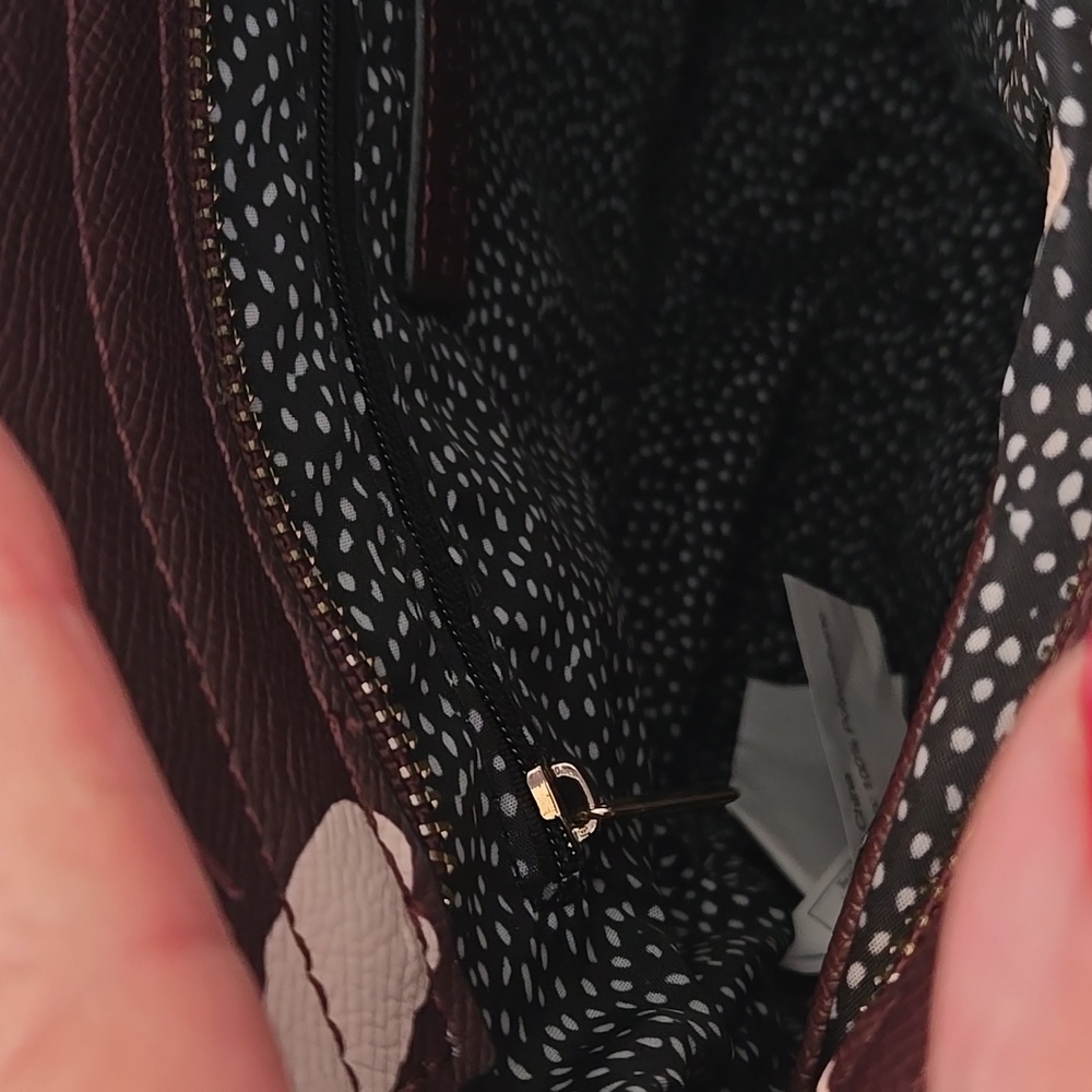 41 Hawthorn Faux Leather Crossbody Bag | Burgundy & Cream, Gold Hardware, NWOT - Picture 7 of 12